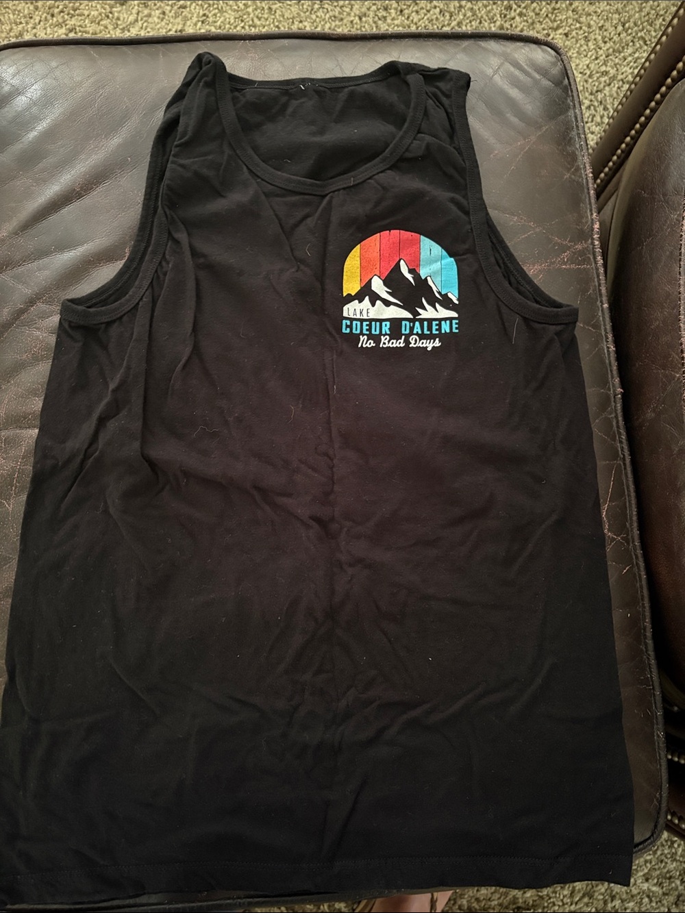 Lake Coeur d'Alene Black Kids Graphic Tank Top